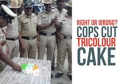 Independence Day Karnataka cops tricolour cake Draw flak  citizens VIDEO Indian