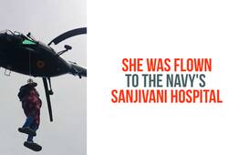 Kerala flood Navy officials rescue pregnant woman  deliver baby Video Sajitha Jabil Ernakulam