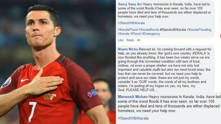 malayali peole requested to chistiano ronaldo for help in flood malayali peole requested to chistiano ronaldo for help in flood