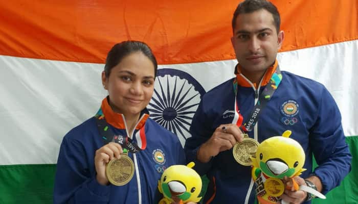 Asian Games 2018 India first medal  Apurvi Chandela Ravi Kumar Jakarta