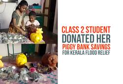 Kerala floods Class 2 girl Tamil Nadu donates  savings video