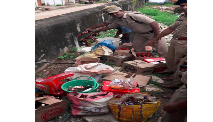 destruction of confiscated liquor across the state of telangana