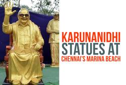 Karunanidhi statues Chennai Marina Beach
