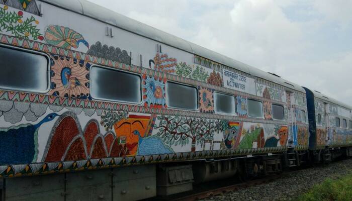 Bihar Sampark Kranti Express Madhunbani art wheels Railway ministry Mithila