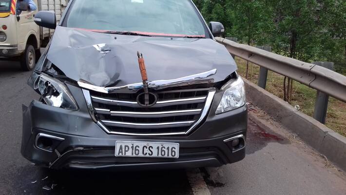 woman dies after BJP Mp gvl narasimha rao car hits in guntur district woman dies after BJP Mp gvl narasimha rao car hits in guntur district