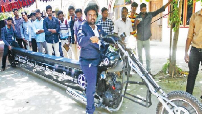 Students prepared 15 people motor bike and achieved two records