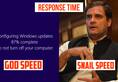 Meme Windows reboot faster than Rahul Gandhi reply