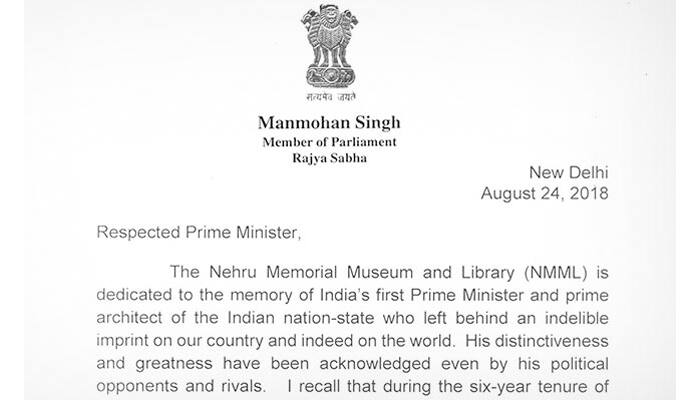 Manmohan Singh writes to Modi requesting do not disturb Nehru Memorial Museum and Library