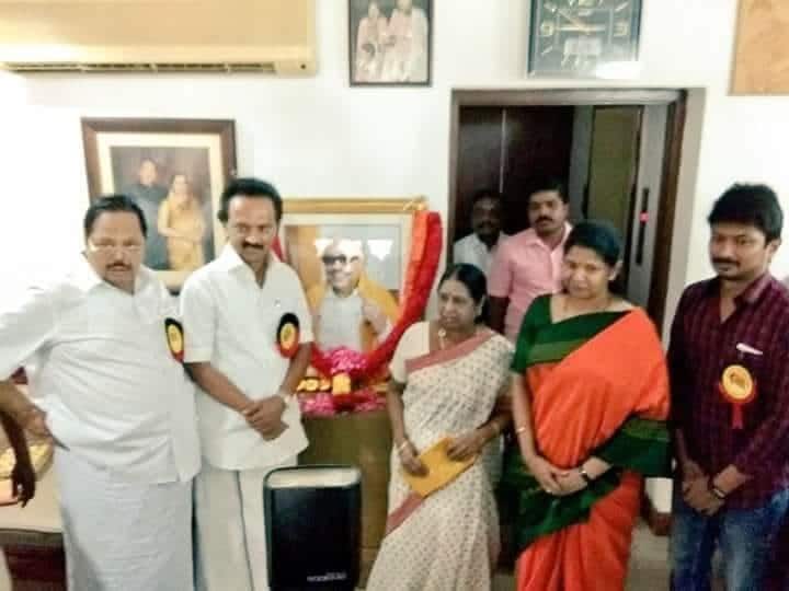 stalin got wishes from his chiththi Rajathi ammal