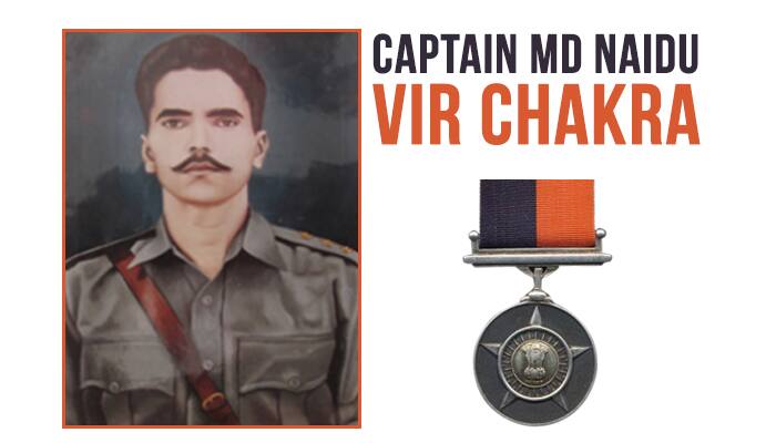 Captain MD Naidu  Vir Chakra Courage under fire  pakistan  1965 war