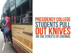 Tamil Nadu: Presidency college students pull out knives on the streets of Chennai, threatening civilians