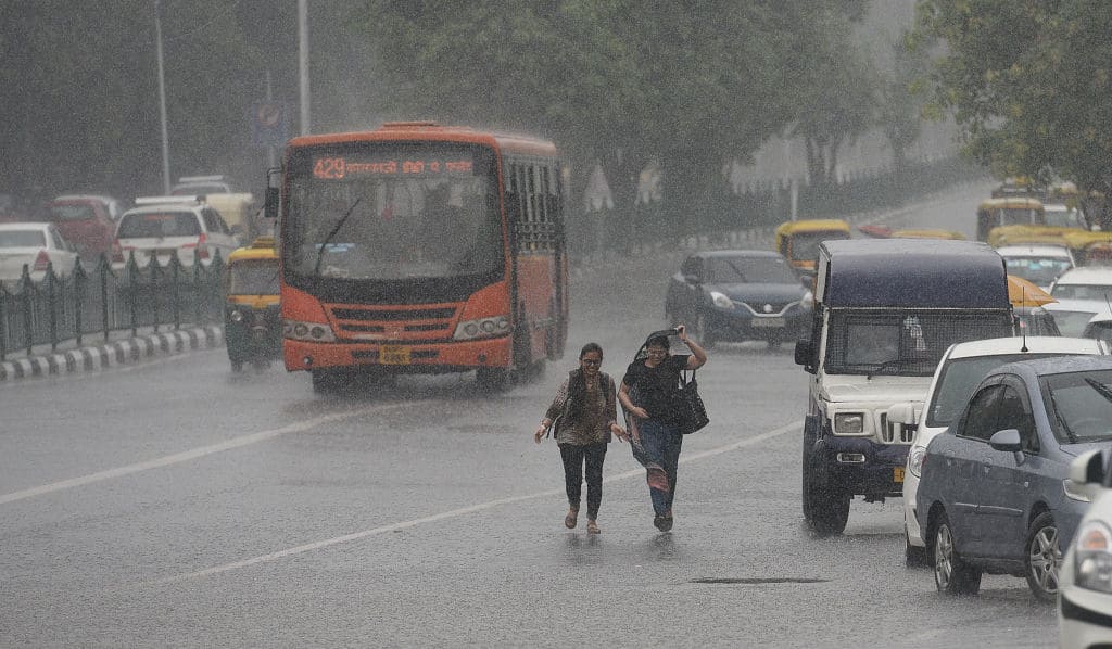 Delhi wakes up  winter rain as storms bring cloudburst darkness city