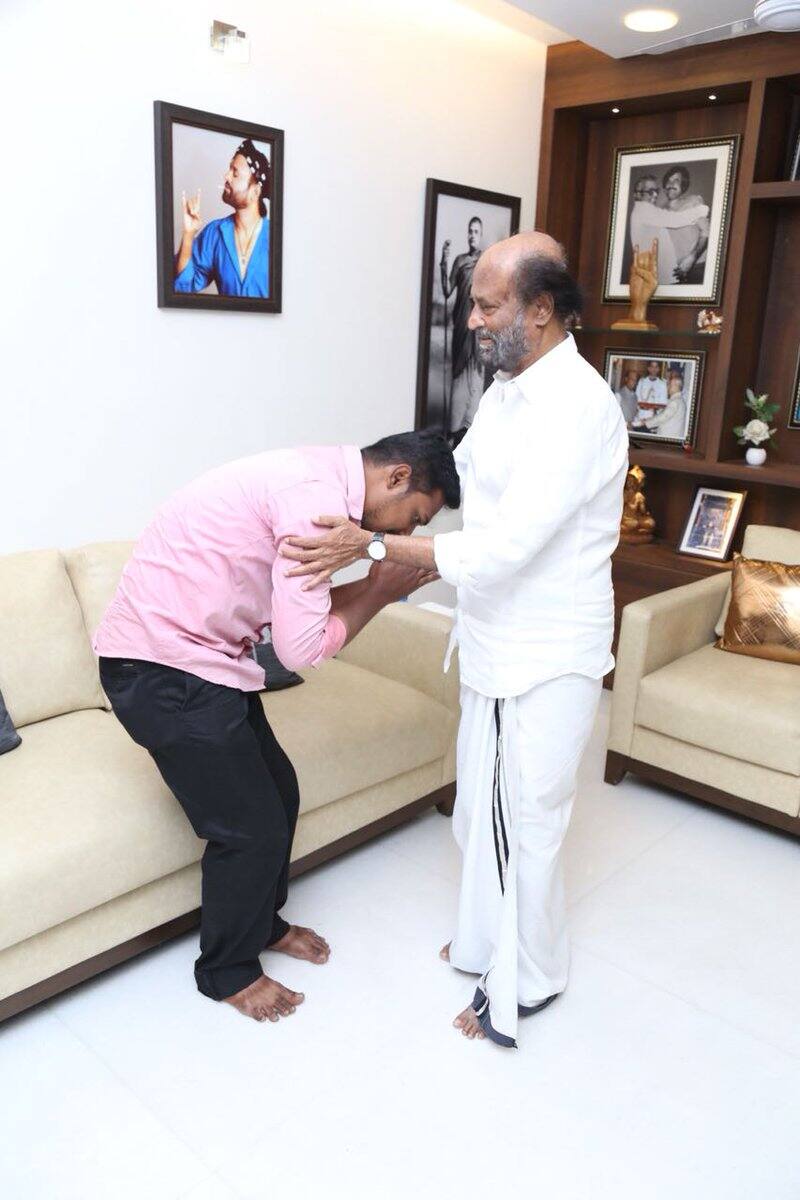 Abirami's Husband Vijay meet Rajinikanth