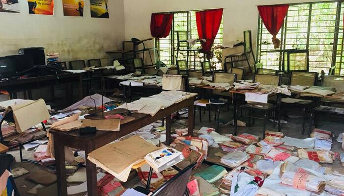 Sanskrit University class room building collapsed the students alleged that the VC suspended the course