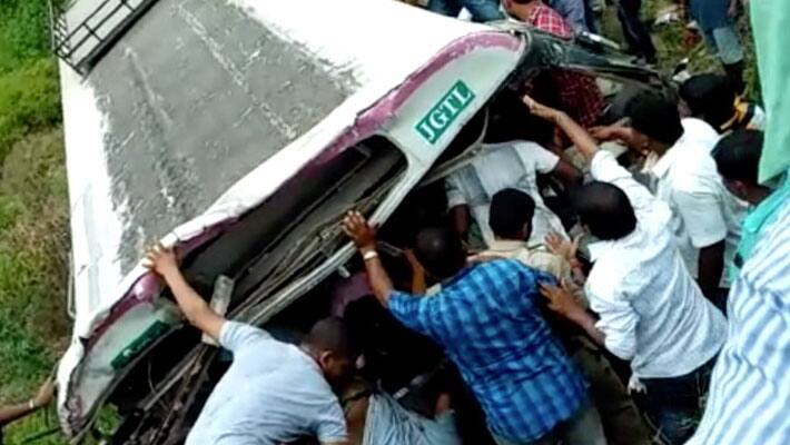 Telangana Bus accident....42 people killed