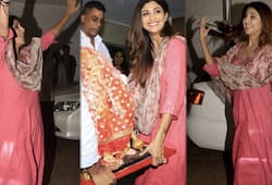 Shilpa Shetty dances while bringing Lord Ganpati home