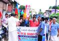 Kerala police AIYF AISF activists Yuva Morcha punch Modi challenge