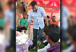 Member Parliament Nishikant Dubey BJP worker washing feet drinking water Facebook Twitter