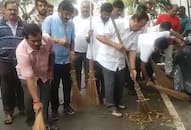SwachchataHiSeva: Union minister DV Sadananda Gowda municipality workers in Bengaluru
