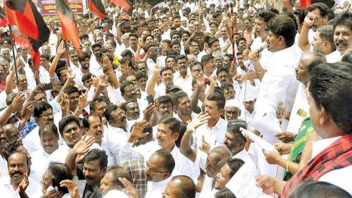 Ramanathapuram DMK demonstration... former minister Thangavelan