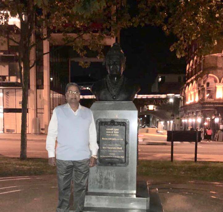Siddaramaiah Basavanna statue London Dr Neeraj Patil controversy