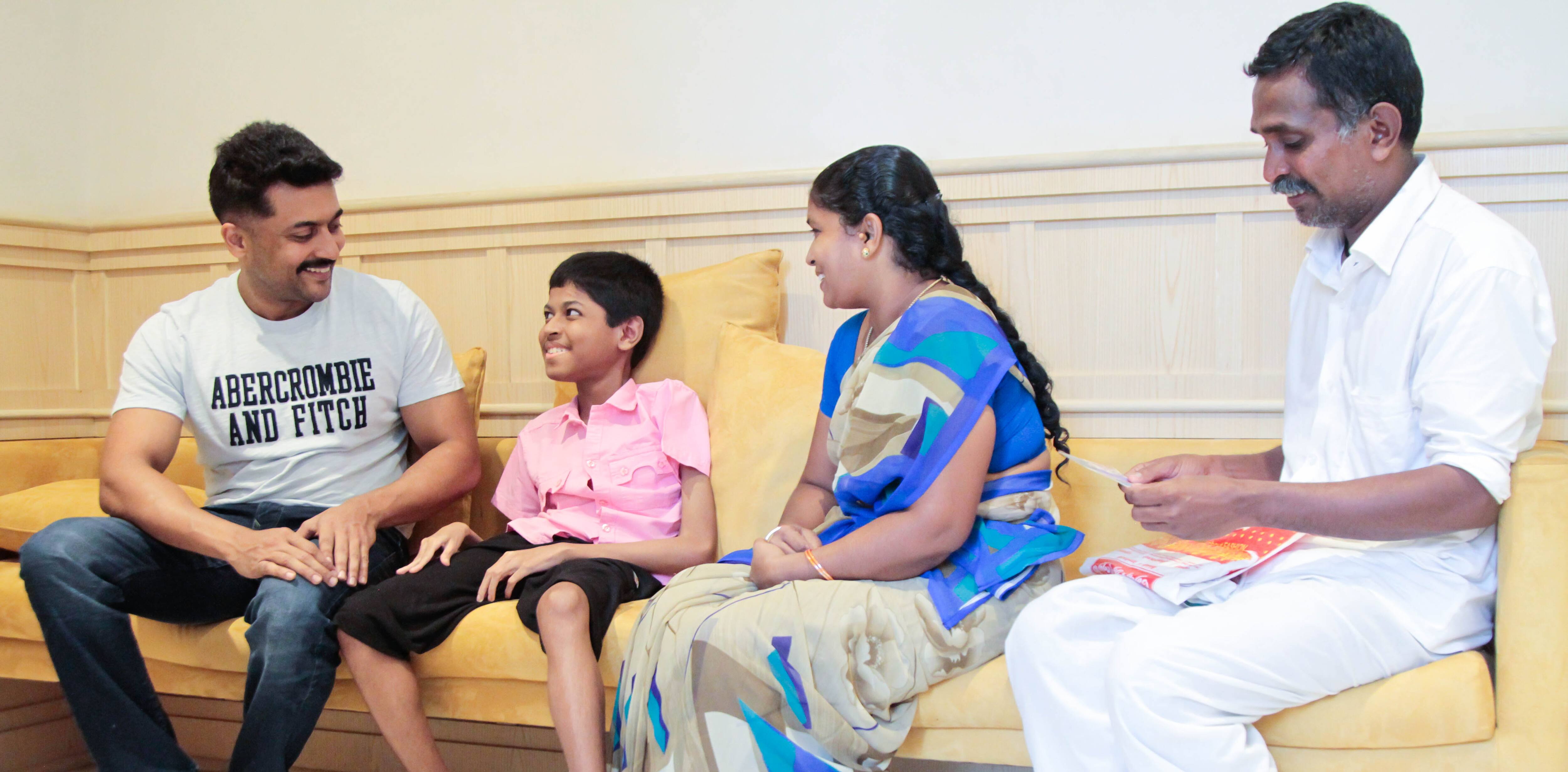 actor surya inspiring word to young boy
