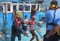 Karnataka Indian Coast Guard ICG evacuates 17 fishermen sinking boat