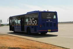 INDIGO BUS CATCH FIRE WITH 50 PASSENGERS AT CHENNAI  AIRPORT
