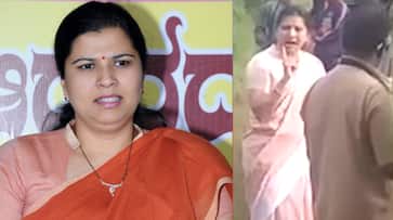 Anjali Nimbalkar Karnataka MLA chases KSRTC bus students Video