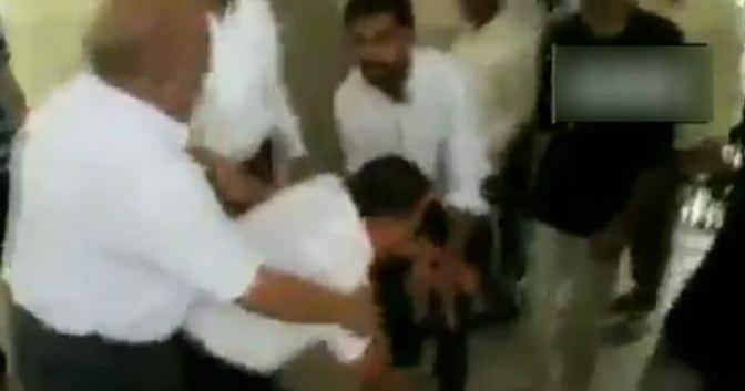 Professor fell down in students  feet in madya piradesam