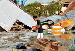 tsunami attack in Indonesia