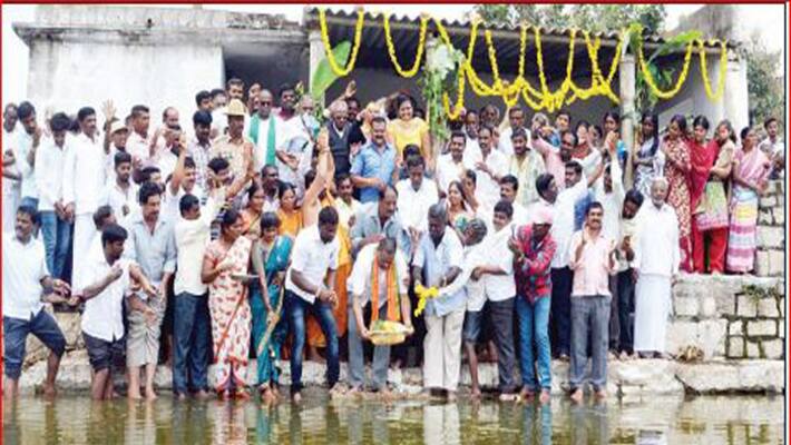 Heavy rains push up Tavarekere lake at Mysore District Heavy rains push up Tavarekere lake at Mysore District