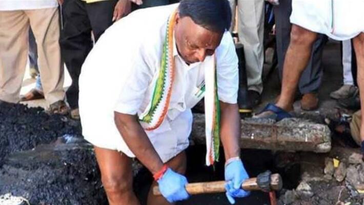 Puducherry Chief Minister Gets His Hands Dirty Video Puducherry Chief Minister Gets His Hands Dirty Video