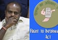 Karnataka Chief Minister HD Kumaraswamy curbs people right to information