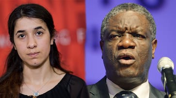 Nobel Peace Prize winner Mukwege Nadia Murad Yazidi IS war-time sexual violence
