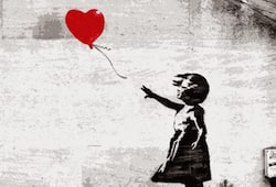 Banksy girl with a balloon Sotheby  graffiti artist art prank