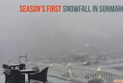 Jammu Kashmir Sonmarg first snowfall weather department moderate rainfall
