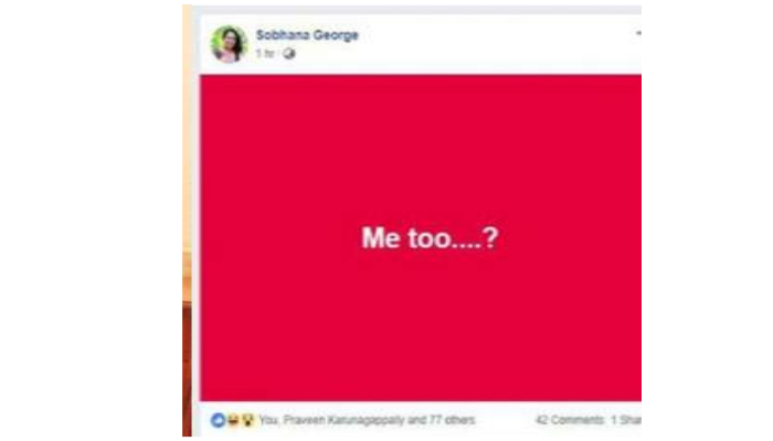 shobana george metoo facebook post