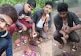 Youth consume fruits lying on road against black magic fake Karnataka