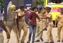 Sabarimala protests turn violent police lathi charge Video women''s entry Supreme court life from temple