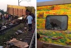 Truck Rajdhani Express accident Madhya Pradesh coaches derail New Delhi