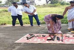 Former gangster Muthappa Rai ayudha puja prayers to guns Dusshera
