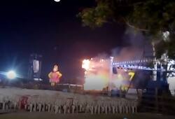 fire in ravana effigy raipur chhattisgarh