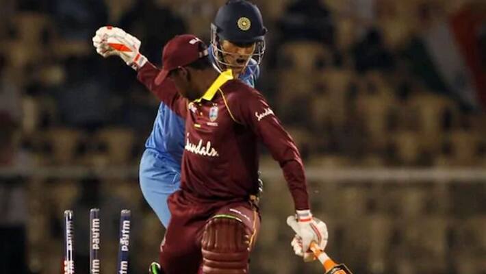 Cricket MS Dhoni world record lightning quick stumping against the West Indies Cricket MS Dhoni world record lightning quick stumping against the West Indies