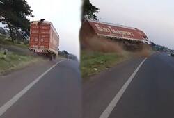 Truck driver in Karnataka spotted sleeping while driving; police come to rescue