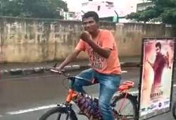 Tamil Nadu actor Vijay Sarkar movie fan cycles Chennai Kanyakumari