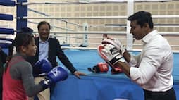 Mary Kom Rajyavardhan Singh Rathore friendly boxing bout New Delhi