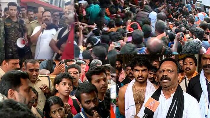 bjp rss workers takes the hold in Sabarimala bjp rss workers takes the hold in Sabarimala