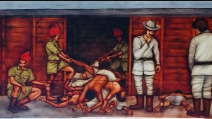 Wagon tragedy painting removed at Tirur railway station Wagon tragedy painting removed at Tirur railway station