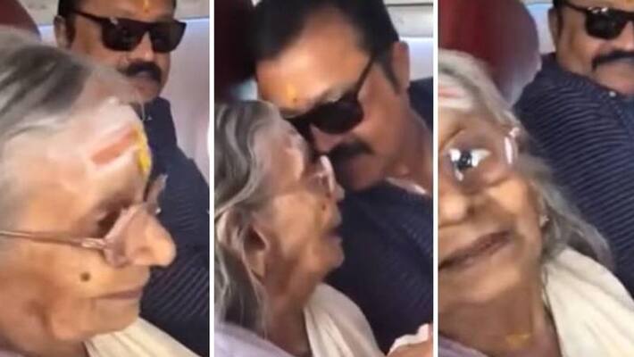 suresh gopi meet a grandmother in plane suresh gopi meet a grandmother in plane